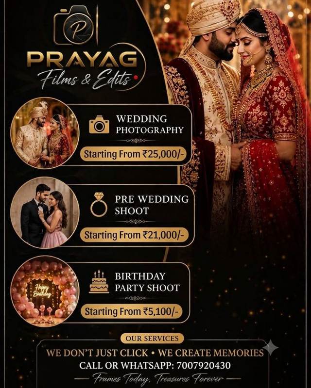 Prayag Films and Edits services and starting prices