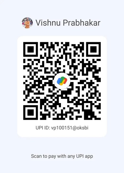UPI QR code for advance booking payment